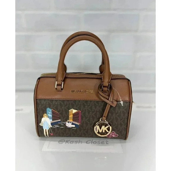 Michael Kors Duffle Jet Set Girls Travel XS Duffle Xbody Brown - Picture 1 of 9